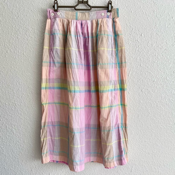 Vintage Dresses & Skirts - Pastel Plaid Women's Skirt
